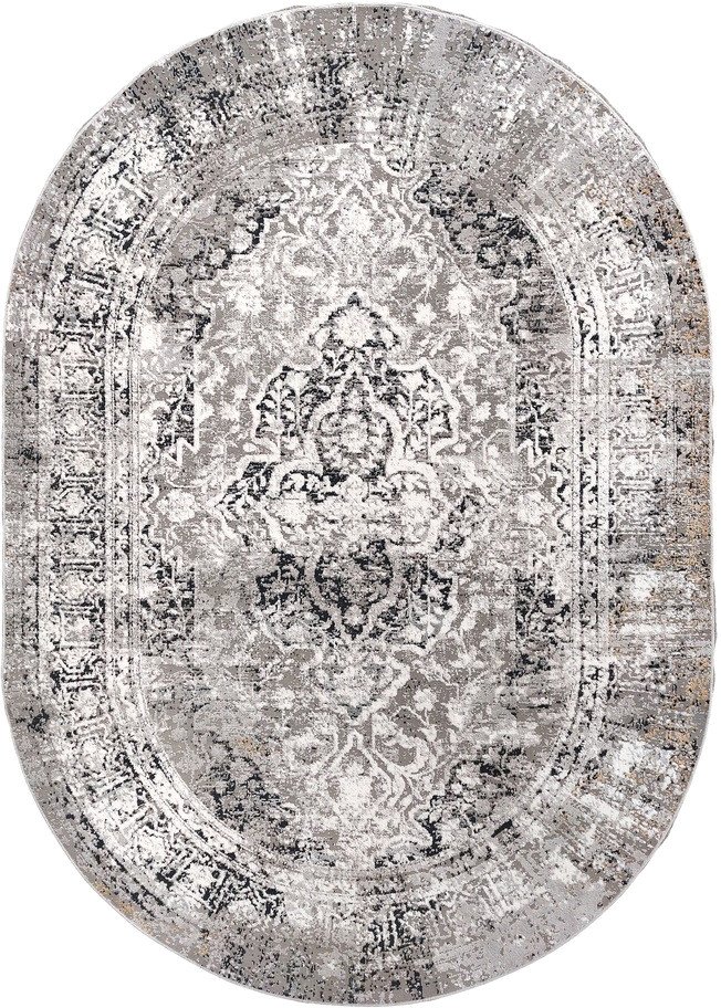 

Ковер для жилой комнаты Milat Leda B040A-C_AGRAY-CREAM-OVAL (0.8x1.5)