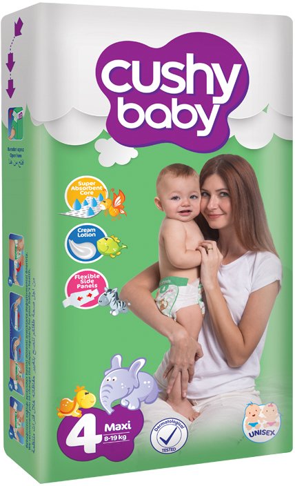 

Подгузники Cushy Baby Maxi 8-19 кг (60 шт)