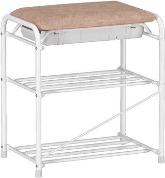 Полка для обуви ЗМИ Альфа 13 с сиденьем и ящиком ПДО А13СЯ (белый)