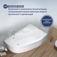 Ванна Lauter Valencia 140x95 2102140R (с ножками и лицевым экраном)