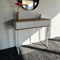 Консольный стол Shtabe Royal 5011 эко (белый/дуб кантри золотой/белый)