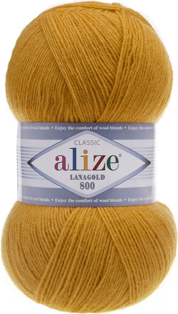 

Пряжа для вязания Alize Lanagold 800 645 (800м, горчичный)