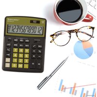 Бухгалтерский калькулятор BRAUBERG Extra 12-BKOL 250471 (черный/оливковый)