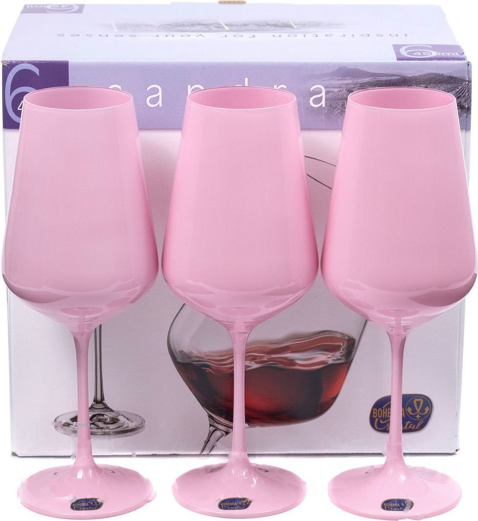 

Набор бокалов для вина Bohemia Crystal Sandra Pink 40728/D5123/450