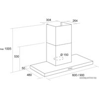 Кухонная вытяжка Pyramida HEF 22 (H-600 mm) White