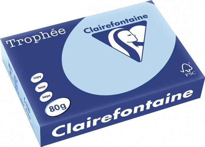 

Офисная бумага Clairefontaine Trophee A4 80 г/кв.м 500 л 1971PC (голубой)