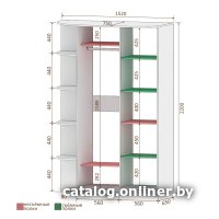 Шкаф-купе Кортекс-мебель Лагуна ШК04-00 правая консоль (белый/береза)