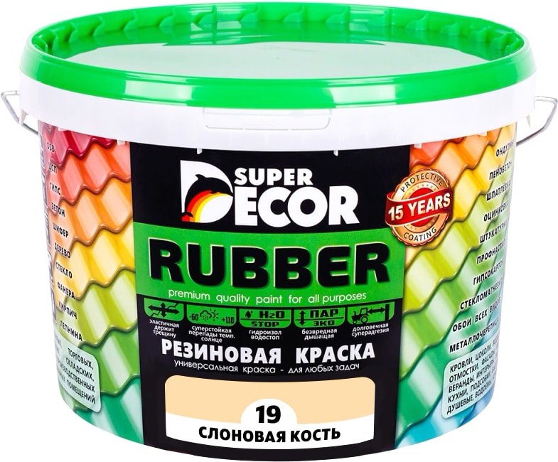 

Краска Super Decor Rubber 3 кг (№19 слоновая кость)