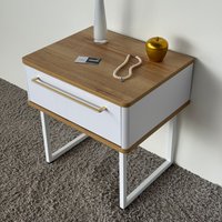 Тумба Shtabe Royal 5201 эко (дуб кантри/белый/р.золото)