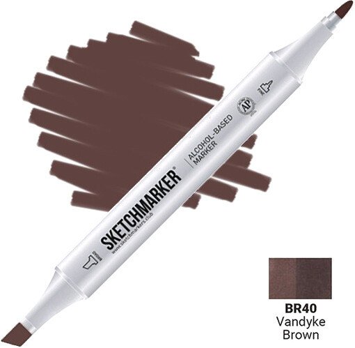 

Маркер художественный Sketchmarker Двусторонний BR40 SM-BR40 (вандик коричный)