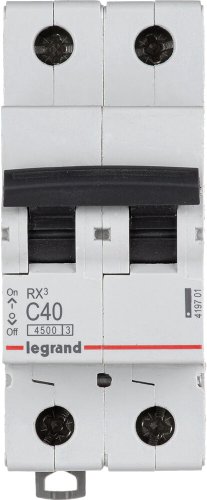 Выключатель автоматический Legrand RX3 2P C 40A 4.5кА 2M 419701