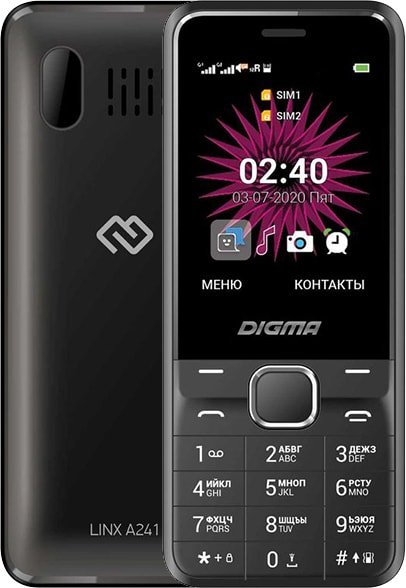 

Кнопочный телефон Digma Linx A241 (черный)