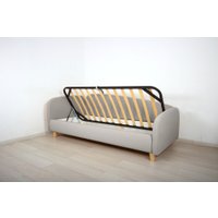 Кровать-тахта DiArt Альба 1.2 левая (велюр Магия 53/ножки светлые) в Гродно