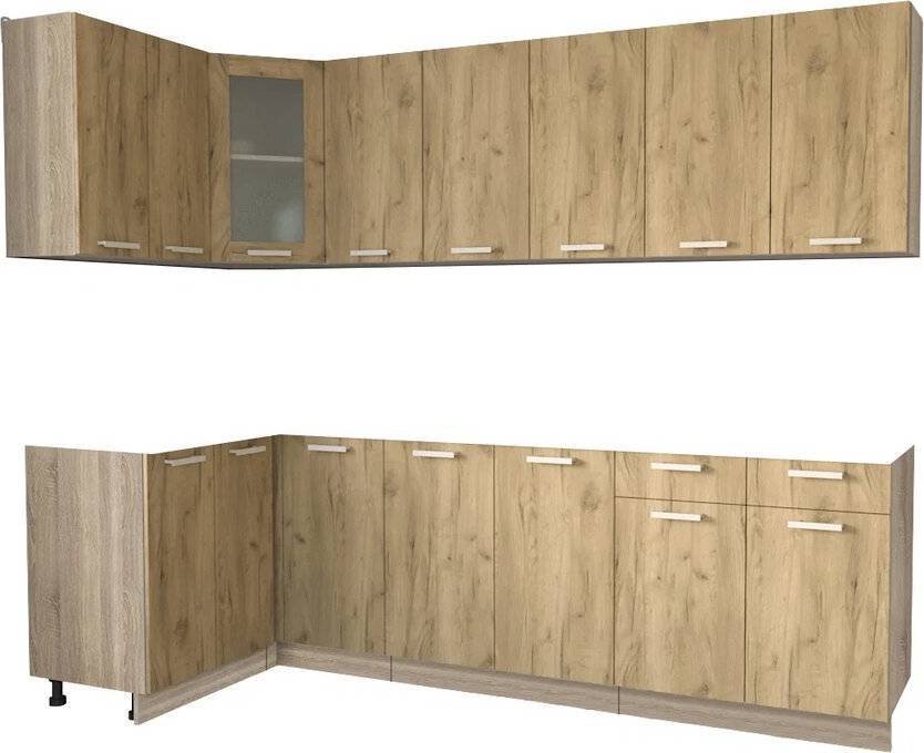

Готовая кухня Интерлиния Мила 12x26 без столешницы (дуб золотой)