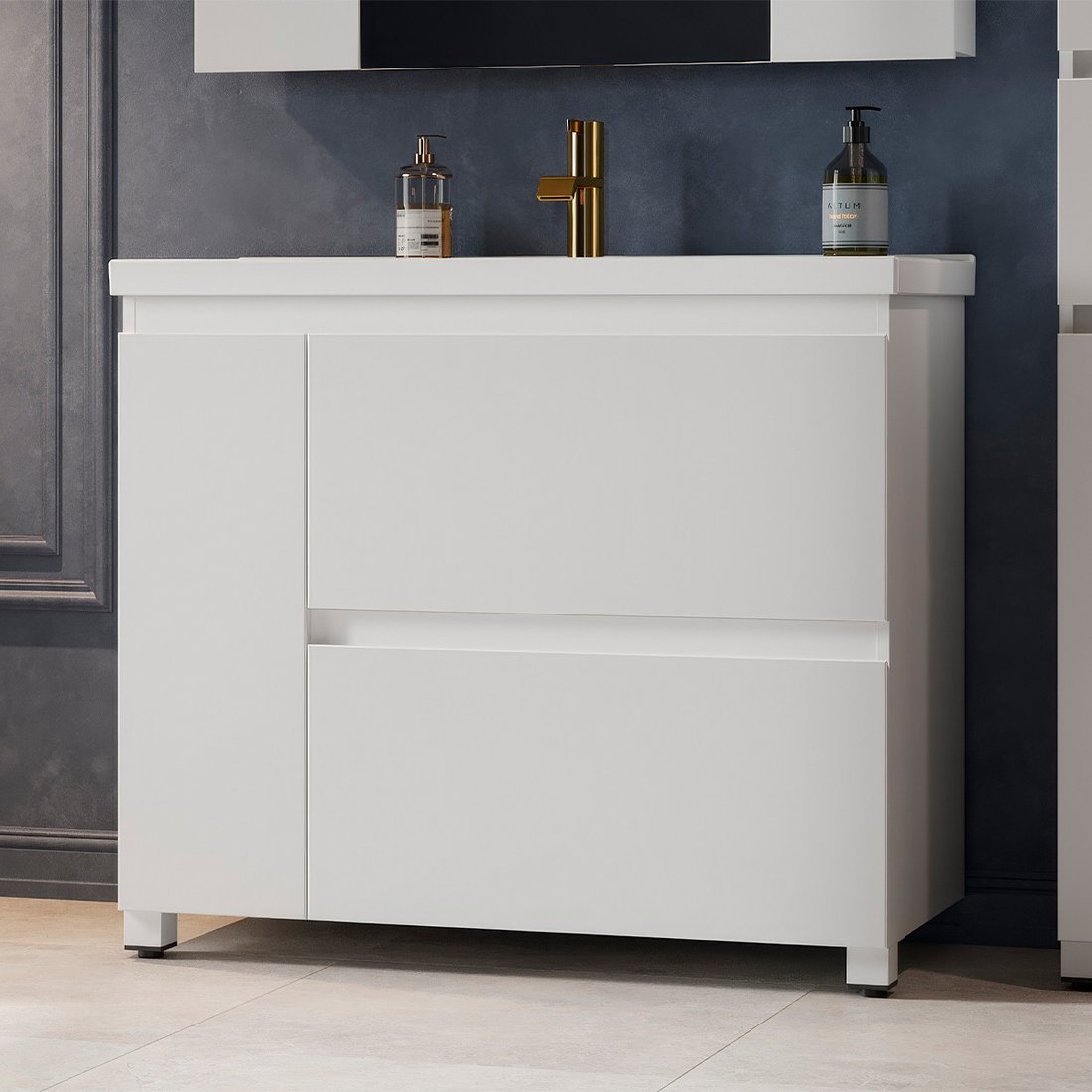 

Belux Тумба под умывальник Неаполь Н 100-02 (1, белый глянцевый)