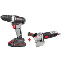  P.I.T. PSR18-D5 + PWS125-C6 (шуруповерт, болгарка, 2 АКБ, кейс)