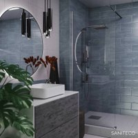 Душевая стенка Saniteco Walk-In SN-W6TC100 (100x200, прозрачное стекло, хромированный профиль)