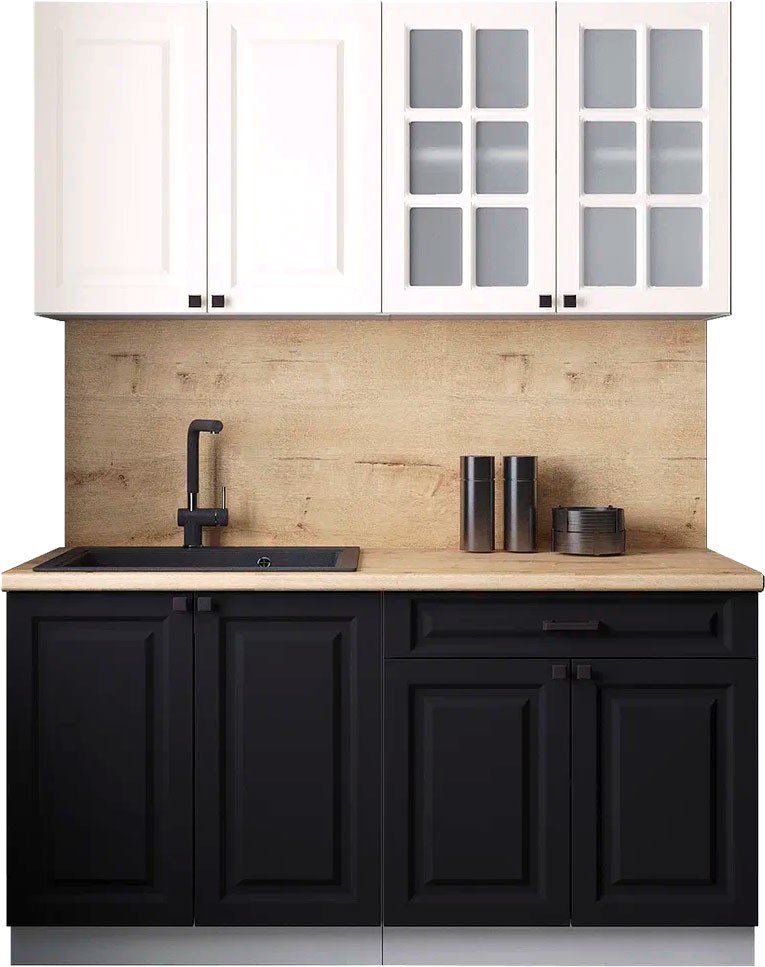 

Готовая кухня Интерлиния Мила Деко 1.6А (черный/белый/дуб бунратти)