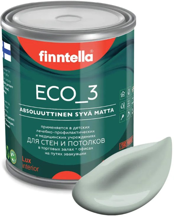 

Краска Finntella Eco 3 Wash and Clean Aave F-08-1-1-LG284 0.9 л (серо-зеленый)