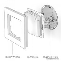 Розетка Werkel WL04-SKGSC-01-IP44 (Графит рифленый)