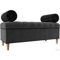 Банкетка Лига диванов Глория 113664 (велюр серый/черный/черный)