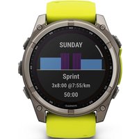 Умные часы Garmin Fenix 8 Solar, Sapphire 51мм (титановый, желтый силиконовый ремешок)