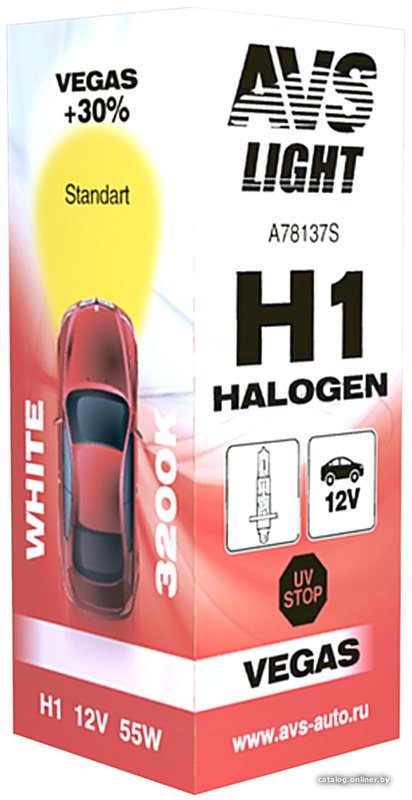 Галогенная лампа AVS Vegas H1 12V 55W 1шт [A78137S]