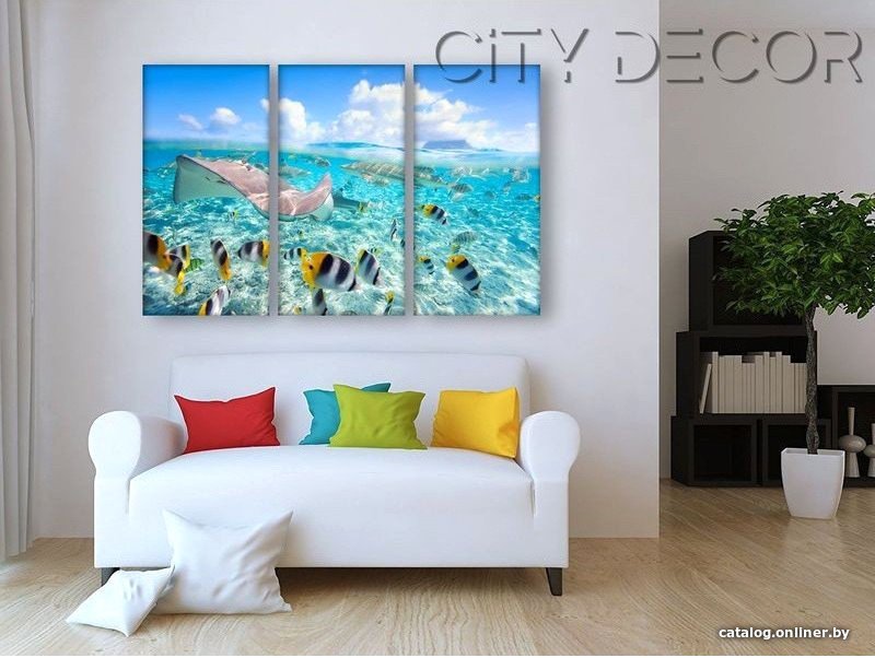 Модульная картина Citydecor Море/Водопады 7.69 75x117 см