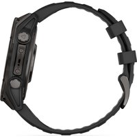 Умные часы Garmin Fenix 8 Sapphire, Titanium 47мм (угольно-черный DLC, пепельно-черный силиконовый ремешок)