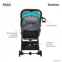 Коляска прогулочная «книга» Pituso Camino (черный/морская волна)