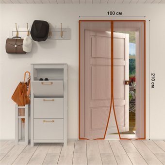 Москитная сетка на дверь Rexant 210x100см 71-0220 (коричневый)
