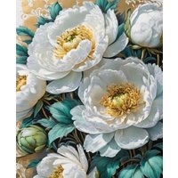 Картина по номерам ILikeGift Белые цветы QHR0003 в Борисове