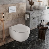 Унитаз подвесной Roxen Egg в комплекте с инсталляцией StounFix Dual Fresh 6 в 1 964170 (кнопка: белый глянец)