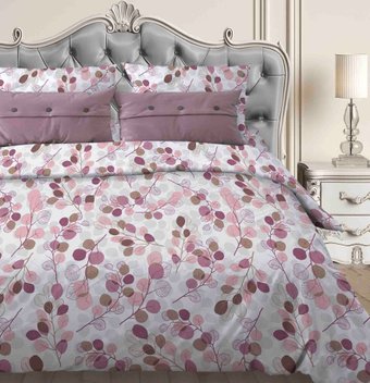 Семейный комплект постельного белья Бояртекс №288 Эвкалипт Вид 9/2 Семейный (бязь, розовый)