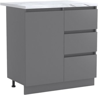 Шкаф напольный Артём-Мебель Мэри 800мм СН-114.232-р (серый графит)