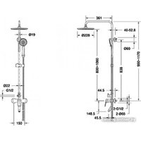 Душевая система  Bravat F6429564CP-A-ENG