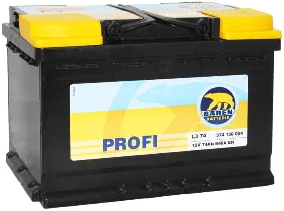 

Автомобильный аккумулятор Baren Profi 7905692 (74 А·ч)
