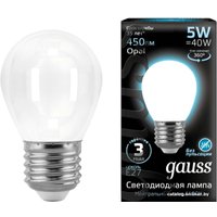 Светодиодная лампочка Gauss Filament Globe G45 E27 5 Вт 4100 К 105202205