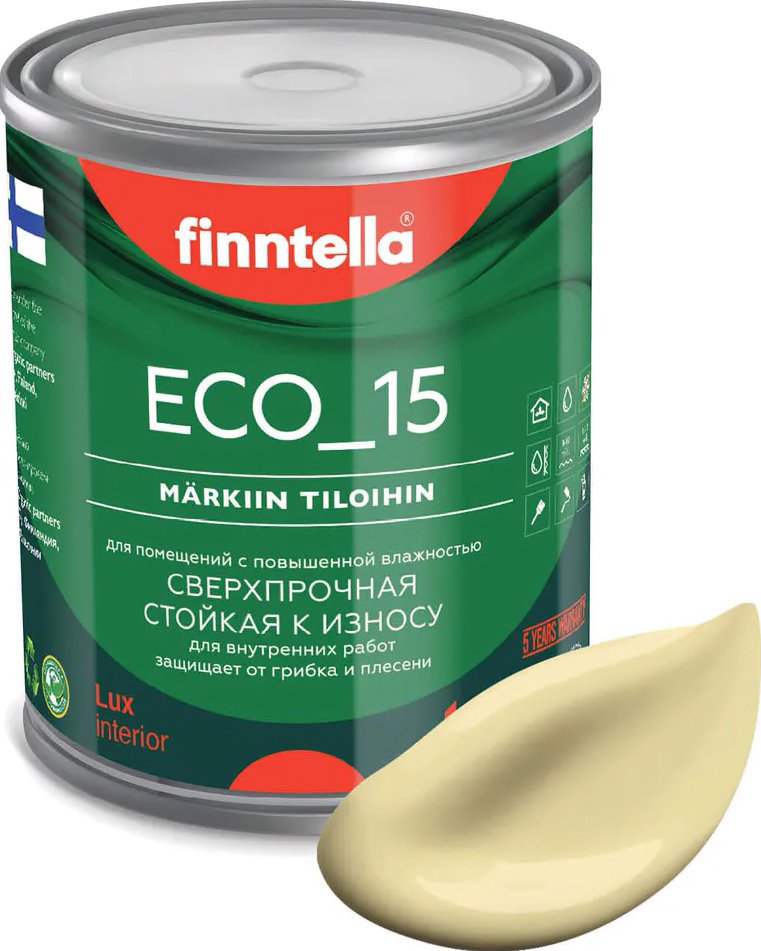 

Краска Finntella Eco 15 Hirssi F-10-1-1-FL118 0.9 л (пастельно-желтый)