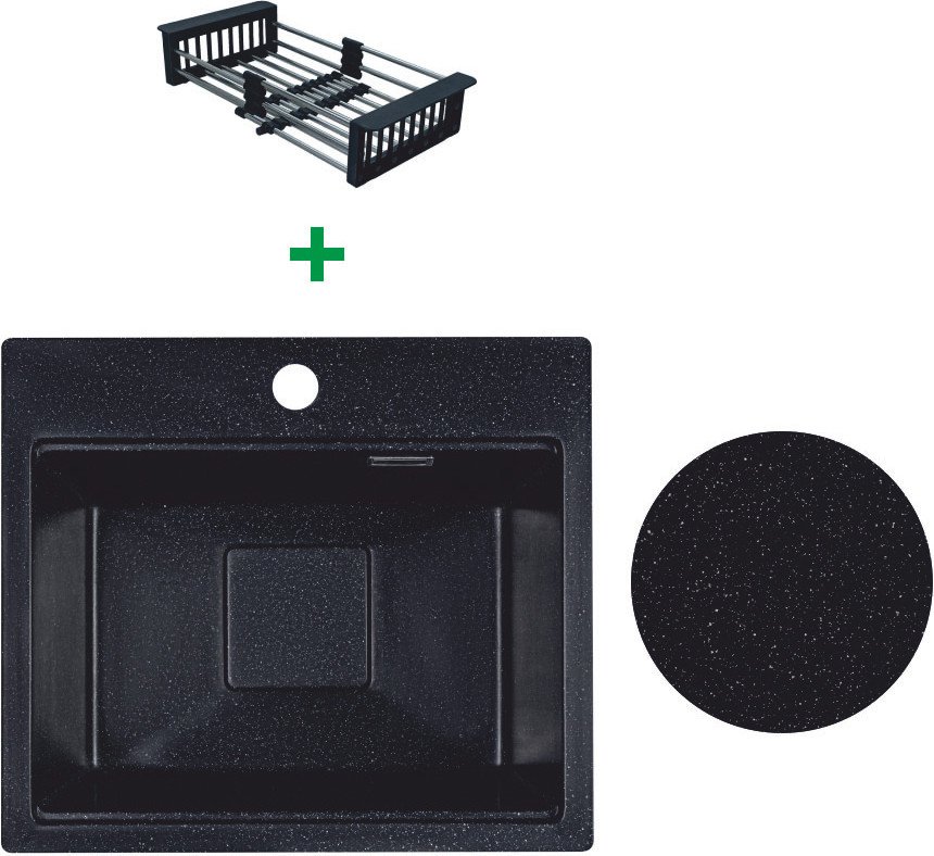 

Кухонная мойка Marblan Comfort 48 (черный, с сифоном и колландером)