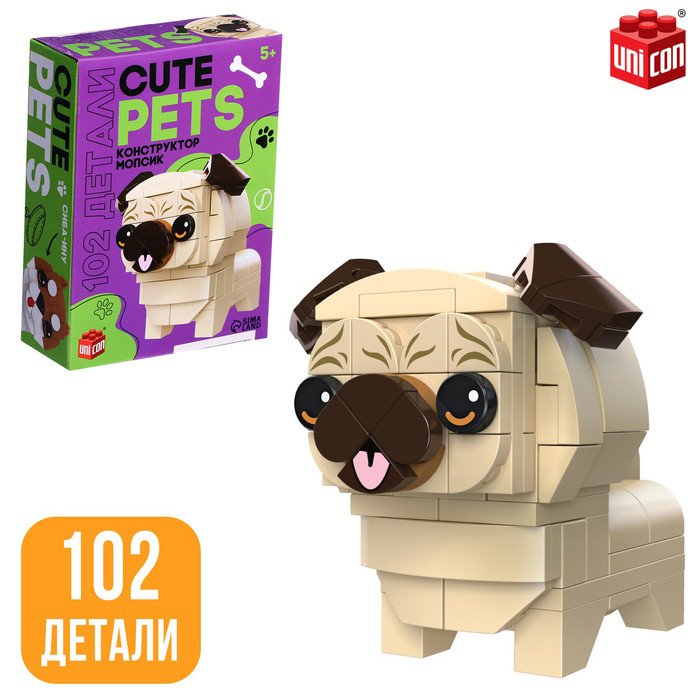

Конструктор Unicon Cute pets. Мопсик 9278946