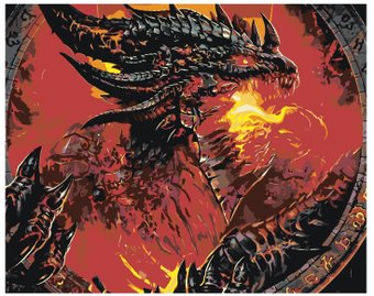 Картина по номерам SLAVINA Черный дракон 40 x 50 см FNBB-dragoninthering4050