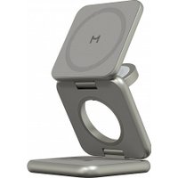 Беспроводное зарядное Magssory Fold Pro 3 в 1 WCH063 (титановый)