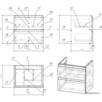  Cersanit Тумба Moduo 60 SZ-MOD-MO60/Wh под умывальник Moduo 60