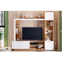 Стенка Стендмебель Онтарио МДФ (софт вайт/дуб крафт золото)