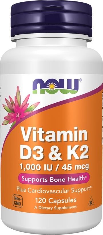 

Витамин Now Foods Vitamin D3 & K2 1000iu (120 капсул)