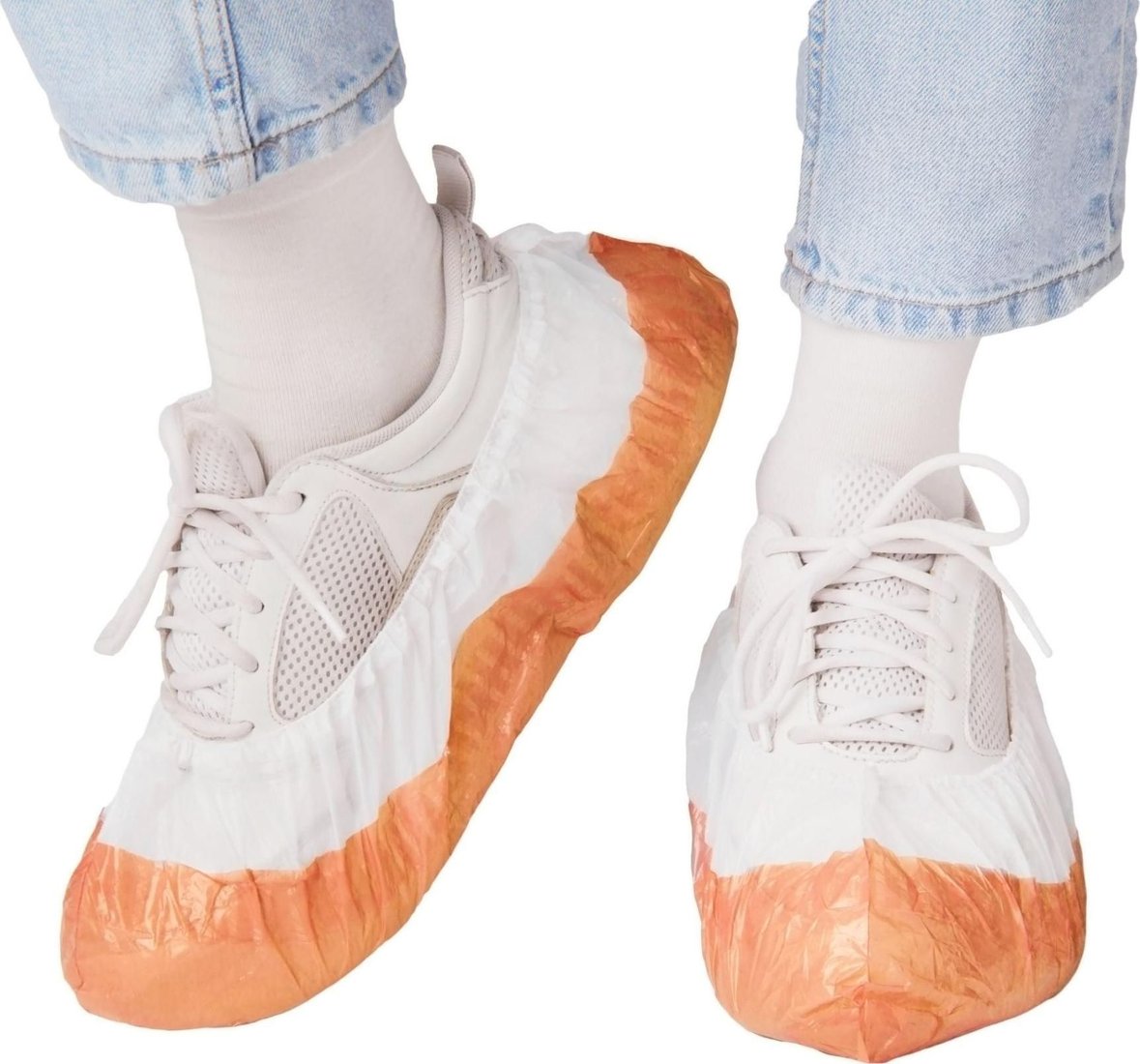 

Бахилы EleGreen Экстра двойные (100 шт, бело-оранжевый)