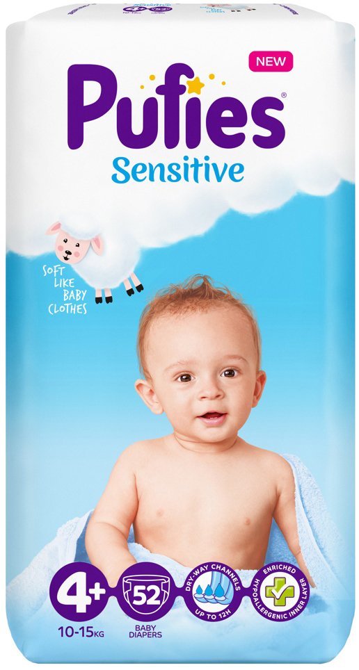 

Подгузники Pufies Sensitive Maxi 4+ (52 шт)