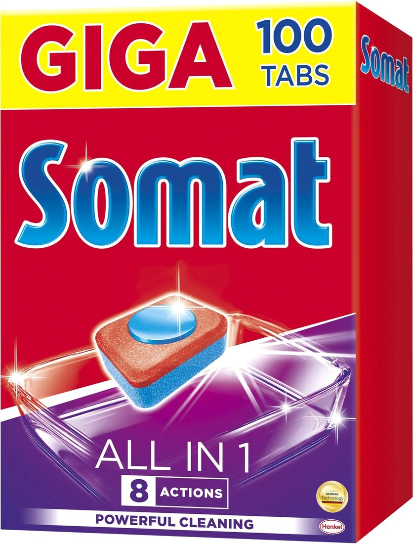 

Таблетки для посудомоечной машины Somat All in one 8 Actions (100 шт)