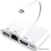 Адаптер USBTOP Lightning - HDMI/RJ45/USB Type-C//USB Type-A